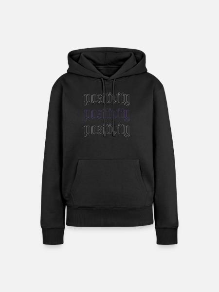 positivity - Frauen Premium Bio Hoodie - Schwarz