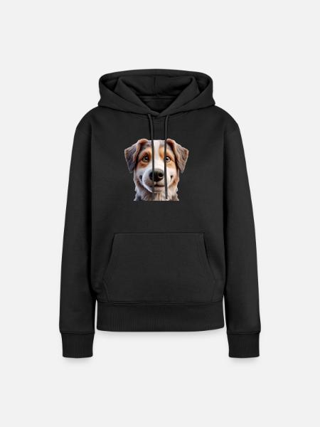 Hund Kopf 3 - Frauen Premium Bio Hoodie - Schwarz