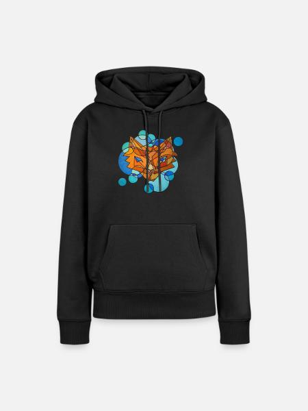 Fuchs Geometrie - Frauen Premium Bio Hoodie - Schwarz