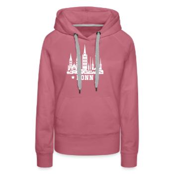 Bonn City Skyline - Women’s Premium Organic Hoodie - mauve - Front - Isabella (175cm)