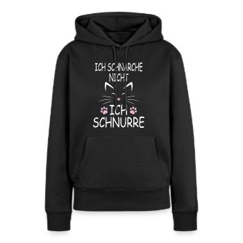 Ich schnarche nicht ich schnurre - Frauen Premium Bio Hoodie - Schwarz - Vorne - Julia (174cm)