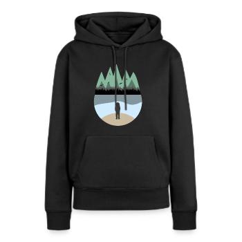 Astronaut am Meer - Frauen Premium Bio Hoodie - Schwarz - Vorne - Julia (174cm)