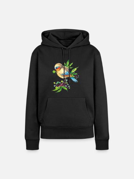 Vogelfreund - Frauen Premium Bio Hoodie - Schwarz
