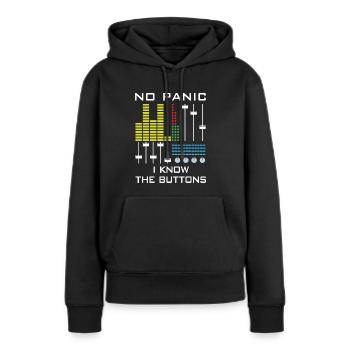 Deejay DJ Knob Mixer Mixer Mixer Boutons Platine Vinyle - Sweat à capuche Premium bio Femme - noir - Devant - Julia (174cm)