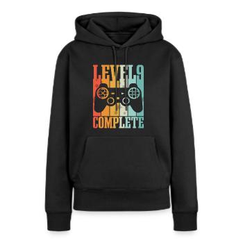 9 Anniversaire 9 Ans Cadeau d’anniversaire pour enfants - Sweat à capuche Premium bio Femme - noir - Devant - Julia (174cm)