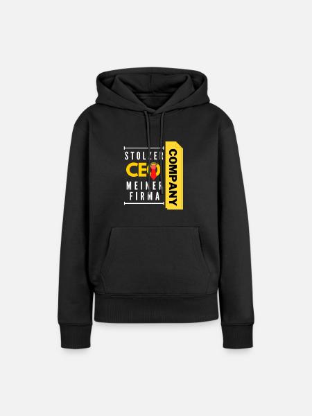stolzer CEO meiner Firma - Frauen Premium Bio Hoodie - Schwarz