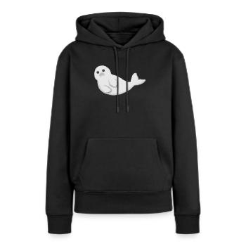 Phoque phoque - Sweat à capuche Premium bio Femme - noir - Devant - Julia (174cm)
