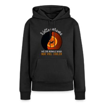 KLETTER Mama Bergsteiger Mami Klettersteig - Frauen Premium Bio Hoodie - Schwarz - Vorne - Julia (174cm)