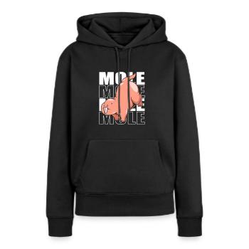 Chiot de sable - Sweat à capuche Premium bio Femme - noir - Devant - Julia (174cm)