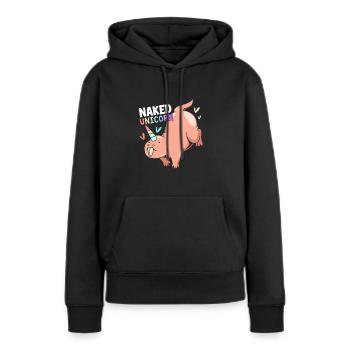 Chiot de sable - Sweat à capuche Premium bio Femme - noir - Devant - Julia (174cm)