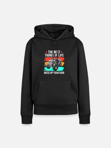 Quad - Frauen Premium Bio Hoodie - Schwarz