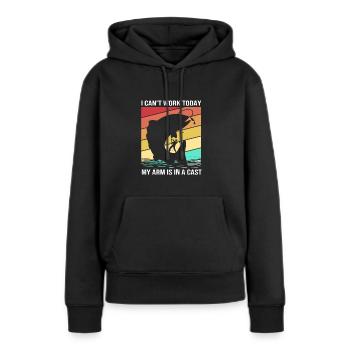 Forelle Forellenteich Angelrute Angler Anglerfisch - Frauen Premium Bio Hoodie - Schwarz - Vorne - Julia (174cm)
