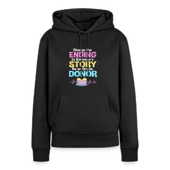 Nierenspender Spender Niere - Frauen Premium Bio Hoodie - Schwarz - Vorne - Julia (174cm)