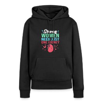 Nierenspender Spender Niere - Frauen Premium Bio Hoodie - Schwarz - Vorne - Julia (174cm)