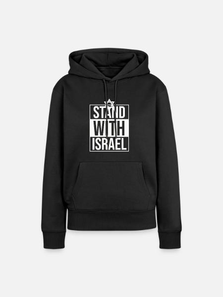 Stand With Israel/ Solidarität mit Israel - Dame Premium hoodie, økologisk bomuld - sort