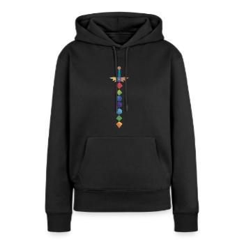 Polyhedral Dice Sword Fantasy Role-Playing Game - Sweat à capuche Premium bio Femme - noir - Devant - Julia (174cm)
