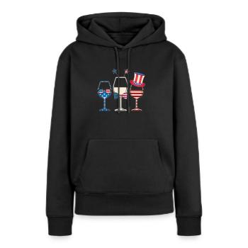 3 Gläser Vierte Juli Version - Frauen Premium Bio Hoodie - Schwarz - Vorne - Julia (174cm)