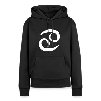 Signe du zodiaque Cancer - Symbole du signe du zodiaque - Sweat à capuche Premium bio Femme - noir - Devant - Julia (174cm)
