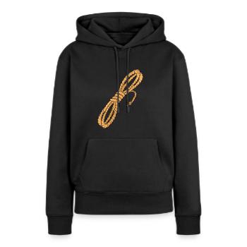 Corde - Sweat à capuche Premium bio Femme - noir - Devant - Julia (174cm)