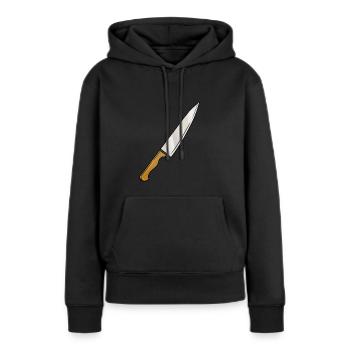Messer - Frauen Premium Bio Hoodie - Schwarz - Vorne - Julia (174cm)