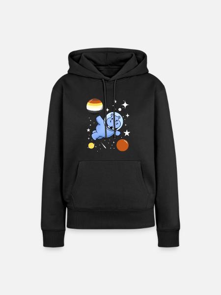Nilpferd Astronaut Gay Bear Pride - Frauen Premium Bio Hoodie - Schwarz
