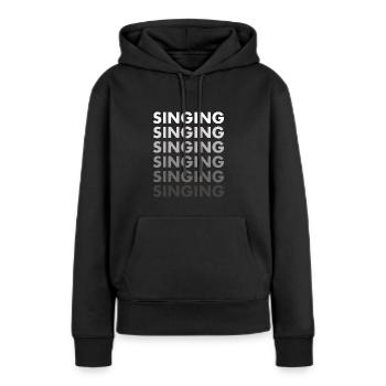Chanteur Chant - Sweat à capuche Premium bio Femme - noir - Devant - Julia (174cm)