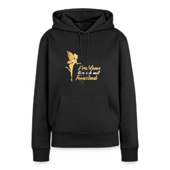 Probleme löse ich mit Feenstaub Fee Geschenk - Frauen Premium Bio Hoodie - Schwarz - Vorne - Julia (174cm)