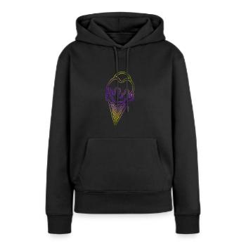 Glace crème glacée avec un sac de glace - Sweat à capuche Premium bio Femme - noir - Devant - Julia (174cm)