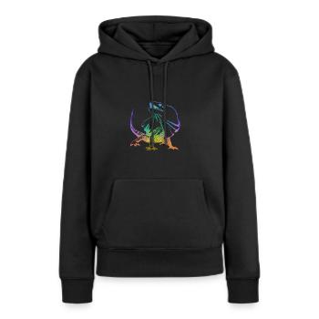 Collared Lizard Frilled Neck Lizard Outline - Women’s Premium Organic Hoodie - black - Front - Julia (174cm)