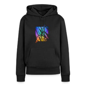 Turnen Salto Gymnast Umriss bunt - Frauen Premium Bio Hoodie - Schwarz - Vorne - Julia (174cm)