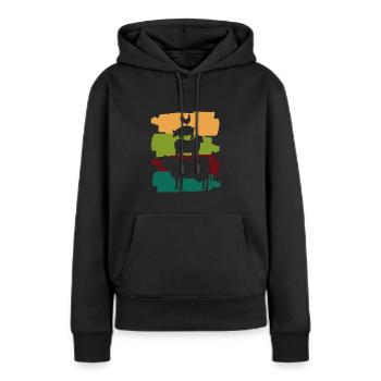 Musiciens de Brême à la ferme - Sweat à capuche Premium bio Femme - noir - Devant - Julia (174cm)