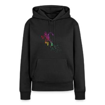 L'athlétisme commence le sprint sprinter - Sweat à capuche Premium bio Femme - noir - Devant - Julia (174cm)