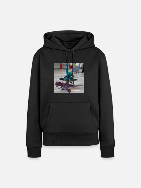 Dino musikanten - Frauen Premium Bio Hoodie - Schwarz