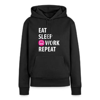 Computer, Rechner, Programieren, Arbeiten - Frauen Premium Bio Hoodie - Schwarz - Vorne - Julia (174cm)
