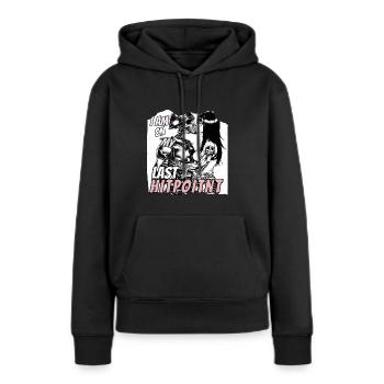 Gamer - Je suis sur mon dernier point de vie - Sweat à capuche Premium bio Femme - noir - Devant - Julia (174cm)