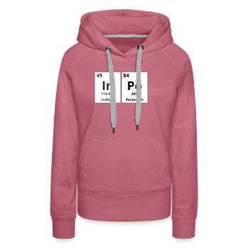 In Po - Frauen Premium Bio Hoodie - Malve - Vorne - Isabella (175cm)