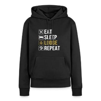 Illuminati maçonniques - Sweat à capuche Premium bio Femme - noir - Devant - Julia (174cm)