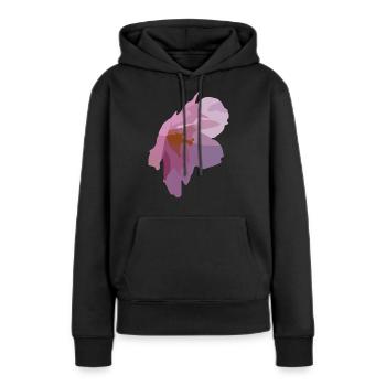 Blüten - Frauen Premium Bio Hoodie - Schwarz - Vorne - Julia (174cm)
