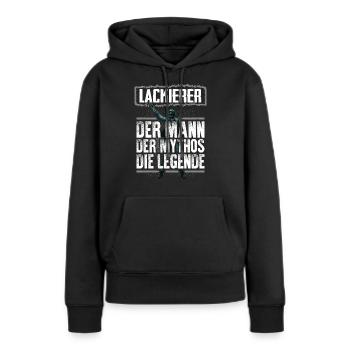 LACKIERER - Mythos - Frauen Premium Bio Hoodie - Schwarz - Vorne - Julia (174cm)