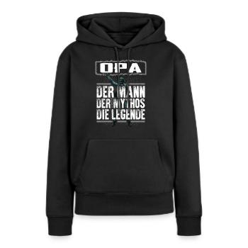 OPA - Mythos - Frauen Premium Bio Hoodie - Schwarz - Vorne - Julia (174cm)