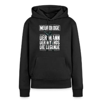 NEUROLOGE - Mythos - Frauen Premium Bio Hoodie - Schwarz - Vorne - Julia (174cm)