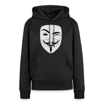 Fun Anonymous Guy Fawkes - Sweat à capuche Premium bio Femme - noir - Devant - Julia (174cm)