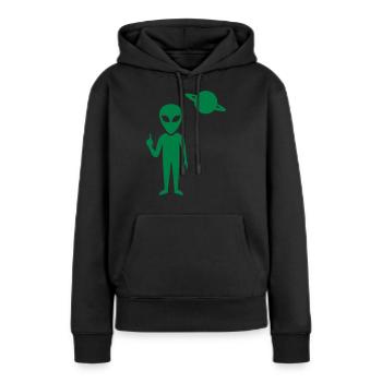 Alien - Sweat à capuche Premium bio Femme - noir - Devant - Julia (174cm)