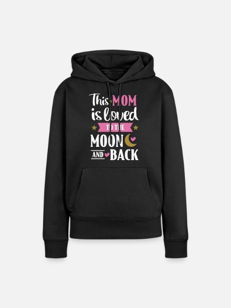 I love you to the moon and back – regalo madre - Sudadera con capucha prémium ecológica para mujer - negro