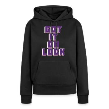 Hab es auf Schloss - Frauen Premium Bio Hoodie - Schwarz - Vorne - Julia (174cm)