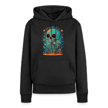 Squelette - Sweat à capuche Premium bio Femme - noir - Devant - Julia (174cm)