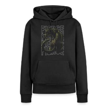 Fierce Panther Design Majestätisches Wildnis-Konzept - Frauen Premium Bio Hoodie - Schwarz - Vorne - Julia (174cm)
