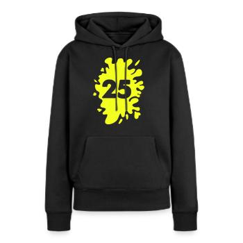Klecks 25 - Frauen Premium Bio Hoodie - Schwarz - Vorne - Julia (174cm)