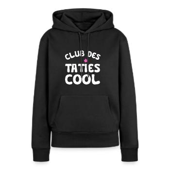 club des taties cool - Sweat à capuche Premium bio Femme - noir - Devant - Julia (174cm)