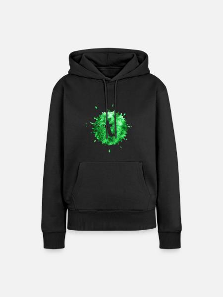fleck grün t - Frauen Premium Bio Hoodie - Schwarz